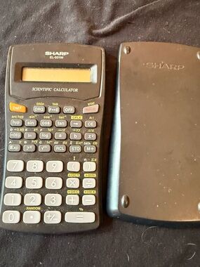 Sharp EL-501W Black Scientific Calculator with Protective Cover